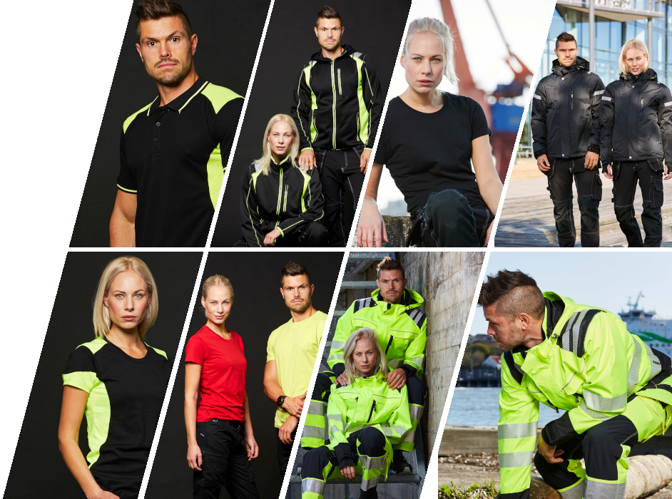 Reklame collage for arbeidstøy